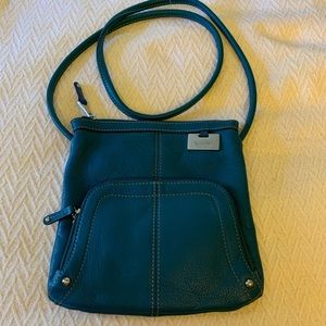 Turquoise Tignanello leather crossbody bag